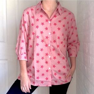 Misslook pink star print top size extra large
